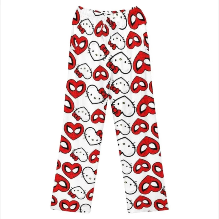 Hello Kitty Spider-man Cotton Loose Ladies pigiama Pants pantaloni pigiama donna uomo Cartoon Sleep Bottoms Lounge Wear Girl Sleep