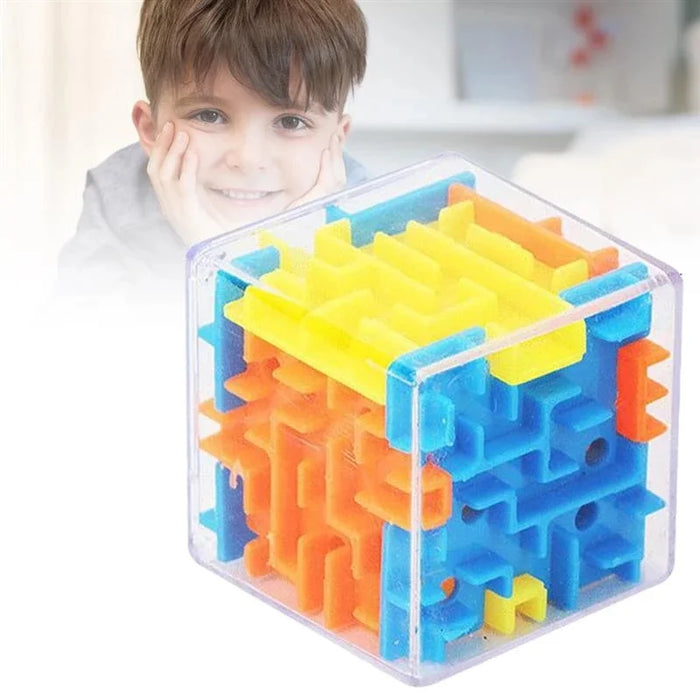 Mini 3D Maze Magic Cube Puzzle trasparente a sei lati Speed Cube Rolling Ball Cubes labirinto giocattoli per bambini giocattoli antistress