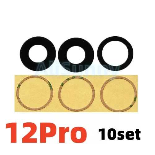 AliSunny 10 pezzi di vetro per fotocamera posteriore per iPhone 7 8 Plus 6 6S 6Plus 7Plus X XR XS Max 11 12 copriobiettivo posteriore 3M parti del supporto adesivo