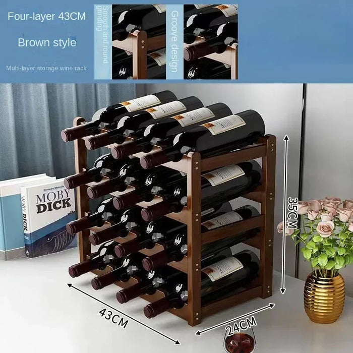 Red WineRack decorazione griglia per uso domestico espositore per vino tavolo creativo portabottiglie per vino semplice armadietto per vino assemblare StorageRack