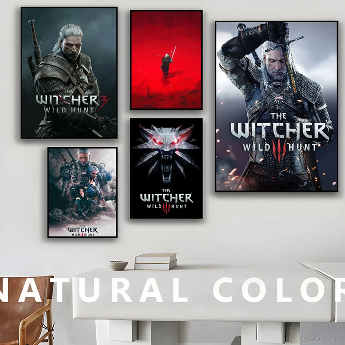 T-The W-witcher 3 Game poster Vintage Sticky Whitepaper Prints poster opere d'arte poster adesivi murali