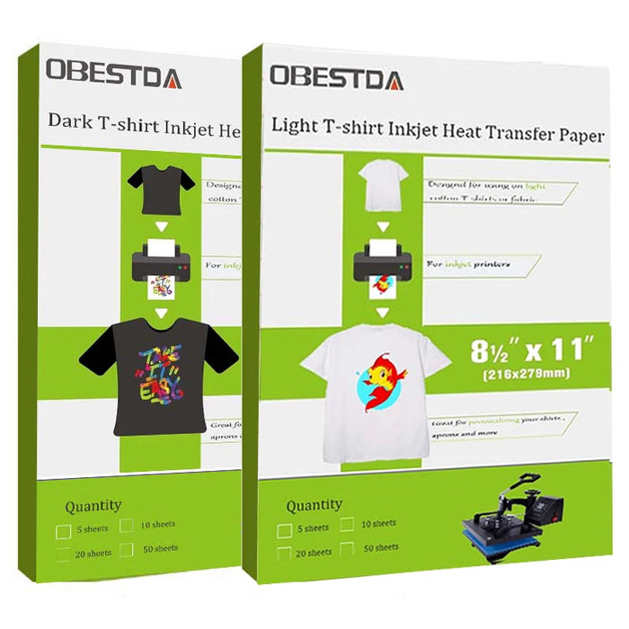 Fabbrica diretta 10 pezzi A4 a getto d'inchiostro carta da stampa a sublimazione a trasferimento termico t-shirt carta Transfer in tessuto nero scuro chiaro