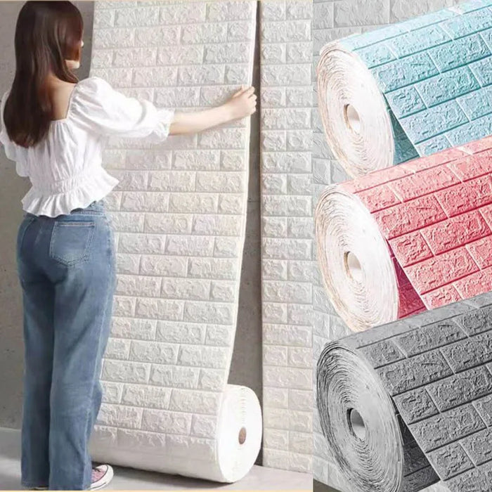 70cm * 100cm 3D Brick Pattern pannelli a parete carta da parati fai da te impermeabile per soggiorno camera da letto cucina sfondo adesivi murali Decor