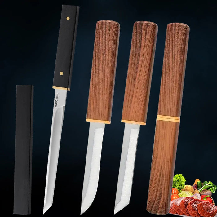 Coltello da mannaia forgiato per disossare la carne coltello da cucina mongolo in acciaio inossidabile coltello da bistecca di agnello arrosto con coperchio