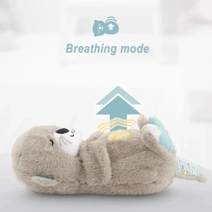 Orso che respira Baby lenitivo lontra peluche bambola giocattolo bambino bambini musica lenitiva bambino che dorme compagno suono e luce bambola giocattolo regalo