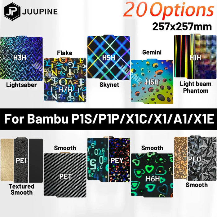 Per Bambu Lab P1S Piastra di Costruzione A1 X1C Pei Texture 257x257 H1H PEY Peo Lamiera di Acciaio per Bambulab X1 Carbonio Bambulab P1P