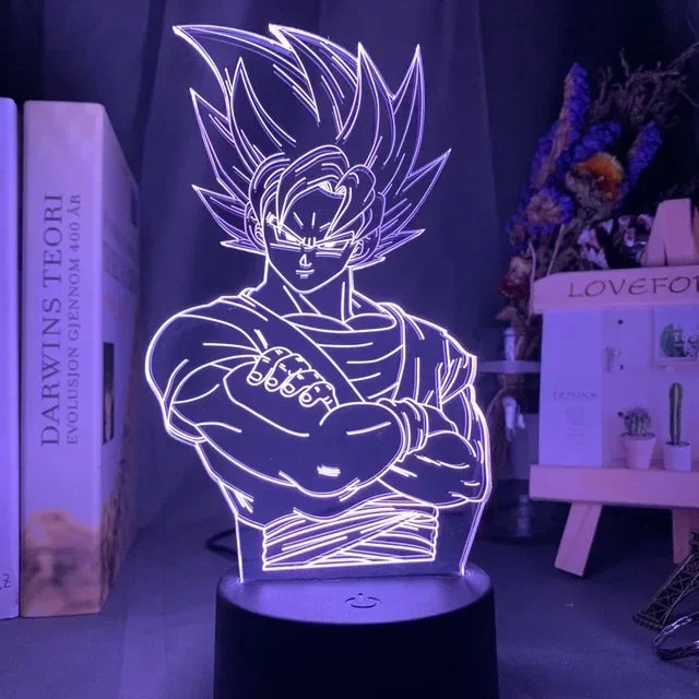 Anime Vegeta Cartoon 3D Ha Condotto La Luce Anime Figura Luce Notturna Dragon Ball Z Re Infanzia Son Goku GK Lampada Da Tavolo Decor Regalo