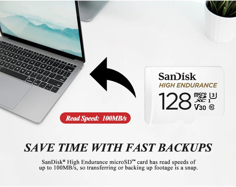 SanDisk scheda microSD ad alta resistenza V30 U3 C10 scheda di memoria professionale per dash cam o monitoraggio domestico 32GB 64GB 128GB 256GB