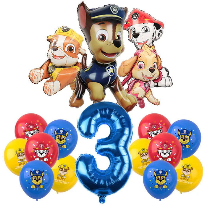 PAW Patrol Birthday Party Decoration Toy Hat regalo per bambini palloncino in alluminio Dog Chase Marshall Skye macerie stoviglie usa e getta