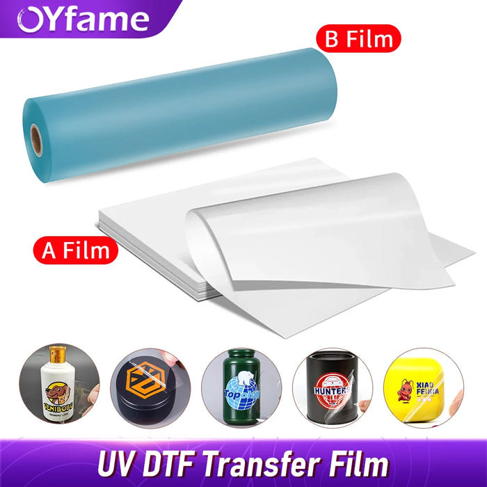 OYfame UV DTF film A per UV DTF Sticker Printer A4 A3 UV printer film impermeabile LOGO transfer UV DTF film sticker tutta la stampa