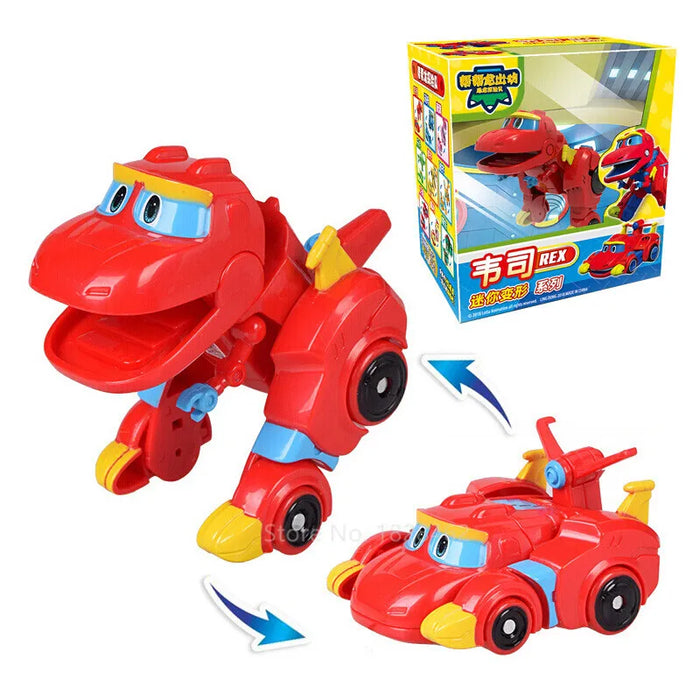 Il più nuovo Min Gogo Dino ABS Deformazione Auto/Aereo Action Figures REX/PING/VIKI/TOMO Trasformazione Dinosauro giocattoli per I Bambini Regalo