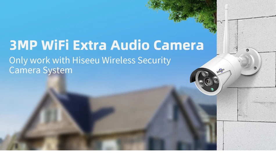 Telecamera IP Wireless Hiseeu 1536P obiettivo 3.6mm telecamera WiFi di sicurezza impermeabile per kit di sistemi CCTV Wireless Hiseeu IP Pro APP View