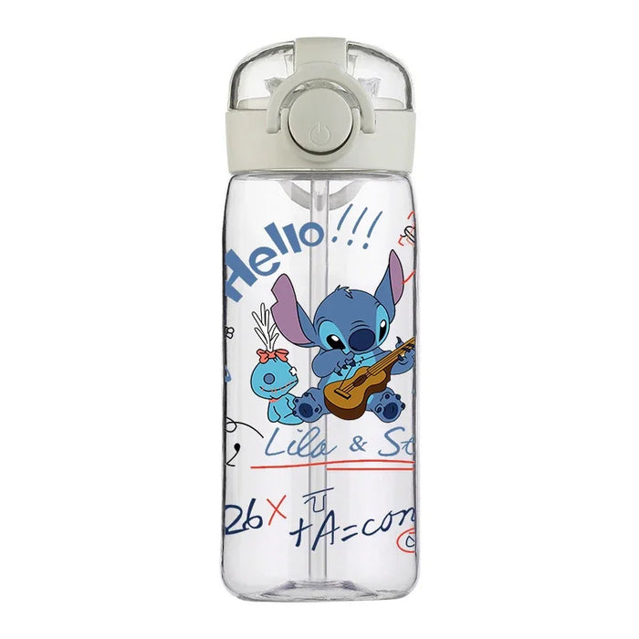 Disney Stitch Cup Clear Brand bottiglia d'acqua di alta qualità Sport all'aria aperta a prova di perdite simpatica bottiglia d'acqua in plastica per bambini 400ML