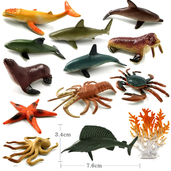 12 pezzi insetto ragno farfalla pesce dinosauro cane gatto cavallo figurine fattoria modello animale action figure set di giocattoli caldi per il regalo dei bambini