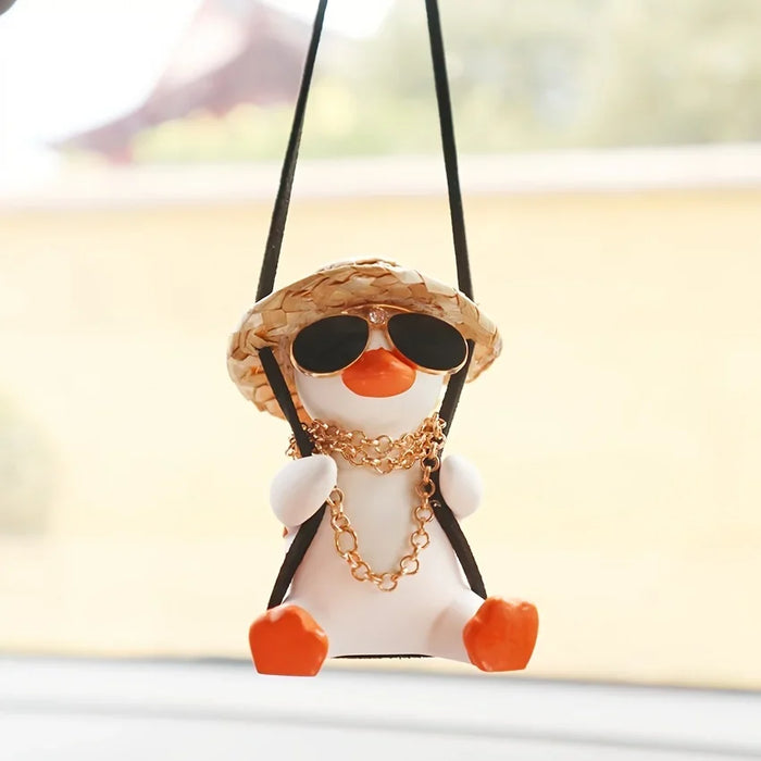 Ciondolo per Auto Cute Anime Little Duck Swing specchietto retrovisore automatico ornamenti appesi accessori per la decorazione d'interni per regali per ragazze