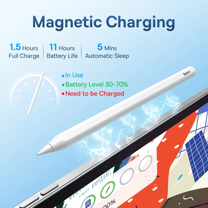 Baseus Gen2 stilo digitale per iPad 4/5/Pro 11 e 12.9 pollici/Mini 6, per penne a forma di matita Apple che supportano le penne di rifiuto del palmo