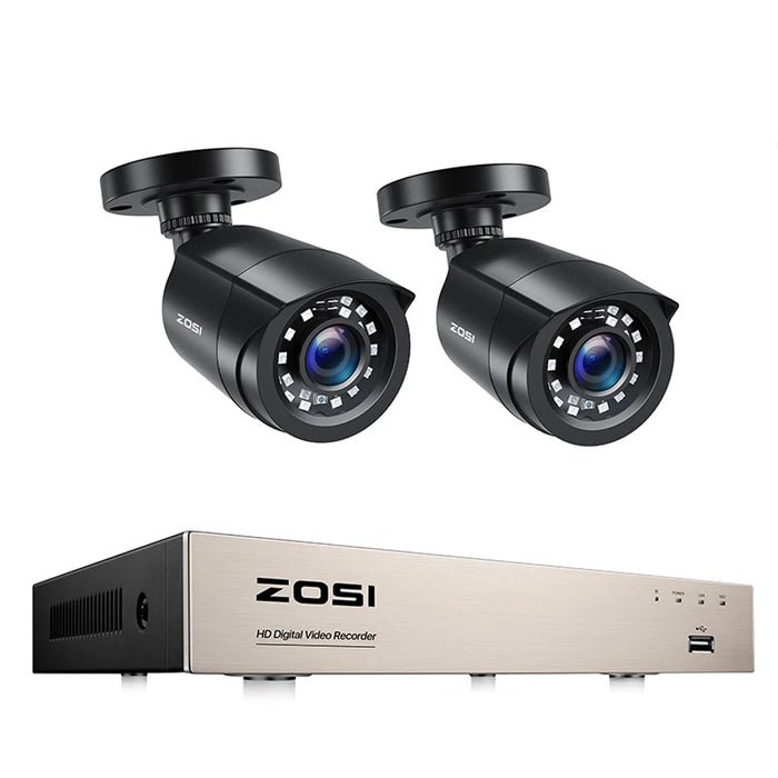 ZOSI 8CH 1080P CCTV Sistema esterno 5MP Lite Video DVR con 2/4/6/8 pezzi 2MP Wired Security Cam Sistema di videosorveglianza giorno/notte