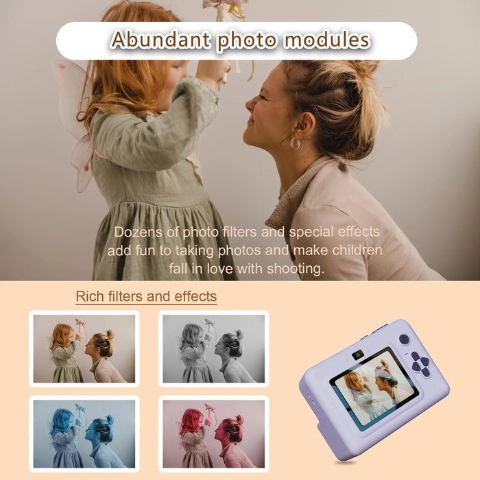 Fotocamera digitale per bambini per la fotografia Mini stampante portatile termica stampa istantanea foto fotocamera per bambini 2.8 pollici HD Video Toy Gifts