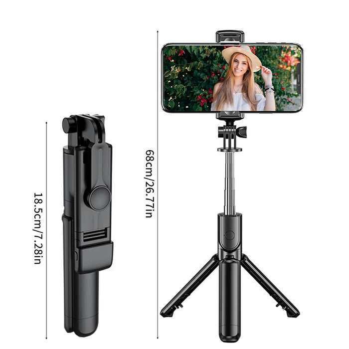 Treppiede per selfie stick wireless con treppiede estensibile remoto Bluetooth leggero per telefono cellulare iPhone Tiktok Streaming live