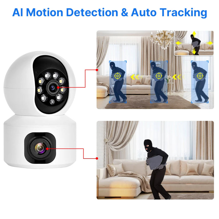 Hiseeu 2K 4MP PTZ Telecamera IP WIFI Wireless Smart Home Security Telecamera di sorveglianza Audio bidirezionale Telecamera per animali domestici per interni