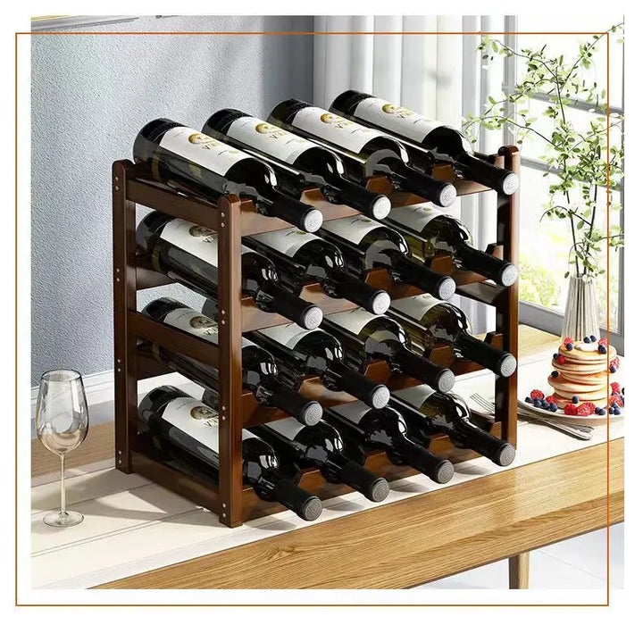 Red WineRack decorazione griglia per uso domestico espositore per vino tavolo creativo portabottiglie per vino semplice armadietto per vino assemblare StorageRack