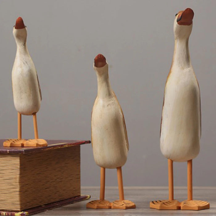 3x/set Duck Statue Home Decor uccello Figurine da collezione buona fortuna ornato