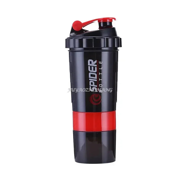 Bottiglia Shaker a 3 strati miscelazione proteica Shake Cup sport Fitness Water Cup bottiglie d'acqua in plastica in scala da 550ml con scatola per medicinali