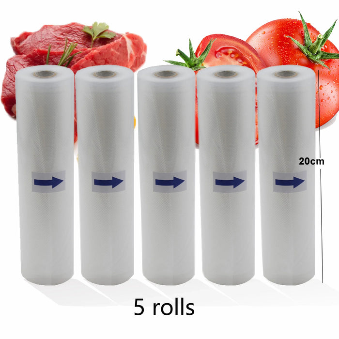 Rotoli per sigillare sottovuoto per alimenti Sacchetti sottovuoto imballaggio BPA FREE Cucina domestica Sacchetti sottovuoto per alimenti Sacchetti per sigillare 5 rotoli / lotto