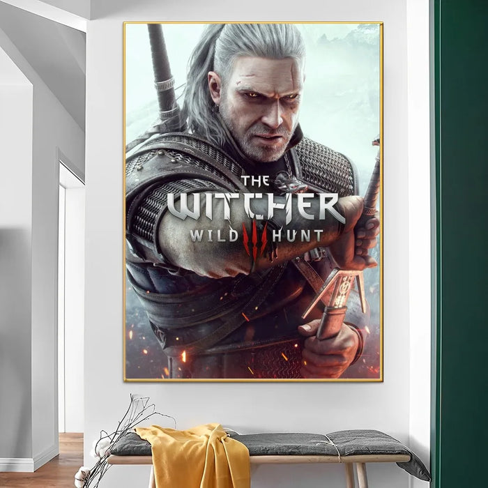 T-The W-witcher 3 Game poster Vintage Sticky Whitepaper Prints poster opere d'arte poster adesivi murali