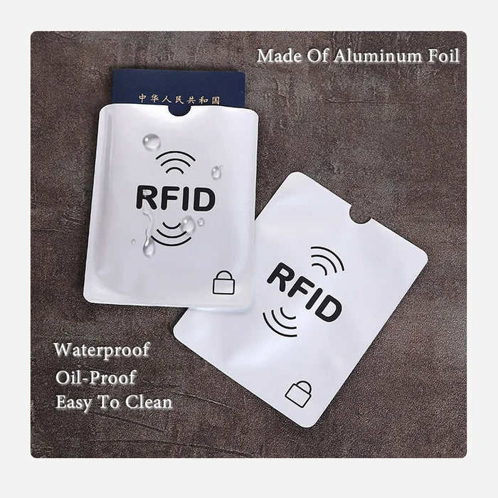 Porta carte di credito portatile anti-scansione da 10 pezzi Porta carte di credito NFC RFID Porta carte di credito portatile in foglio di alluminio antimagnetico