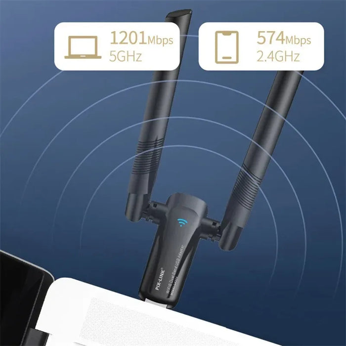 1800Mbps WiFi 6 adattatore USB 5G/2.4GHz USB3.0 Dongle wi-fi Wireless 802.11ax scheda di rete Antenna ad alto guadagno per Windows 10 11