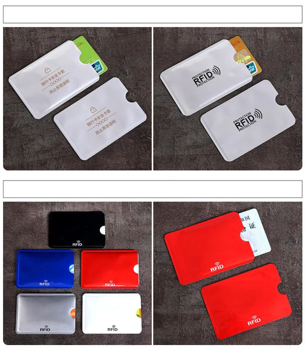 Porta carte di credito portatile anti-scansione da 10 pezzi Porta carte di credito NFC RFID Porta carte di credito portatile in foglio di alluminio antimagnetico