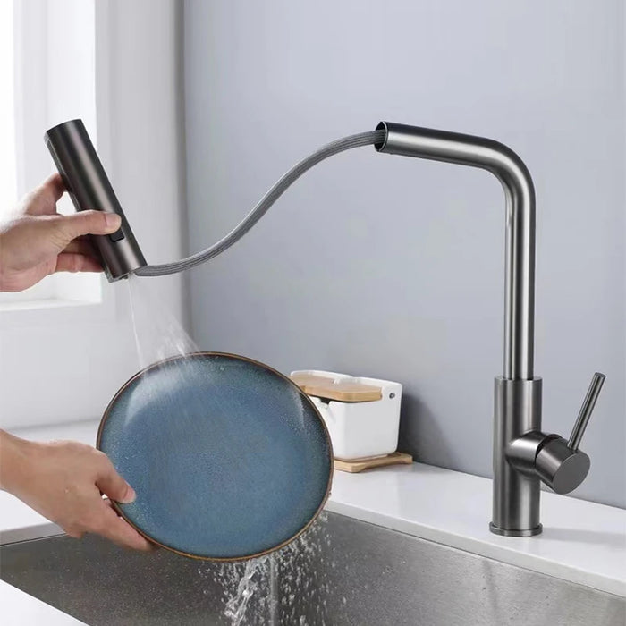 YCRAYS rubinetti da cucina neri grigio estraibile rotazione cascata flusso spruzzatore testa lavello miscelatore nichel spazzolato rubinetto dell'acqua Accessorie