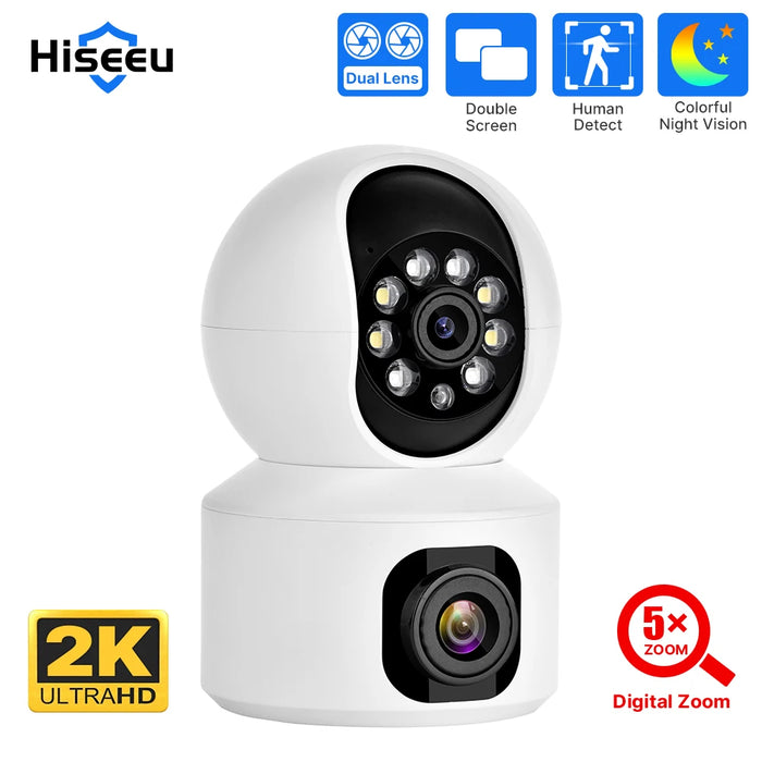 Hiseeu 2K 4MP PTZ Telecamera IP WIFI Wireless Smart Home Security Telecamera di sorveglianza Audio bidirezionale Telecamera per animali domestici per interni