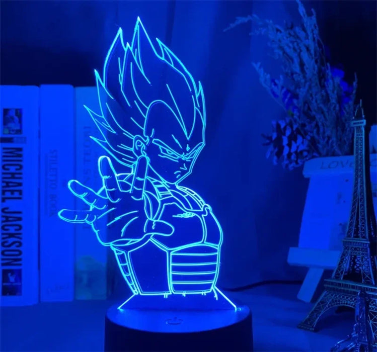 Anime Vegeta Cartoon 3D Ha Condotto La Luce Anime Figura Luce Notturna Dragon Ball Z Re Infanzia Son Goku GK Lampada Da Tavolo Decor Regalo