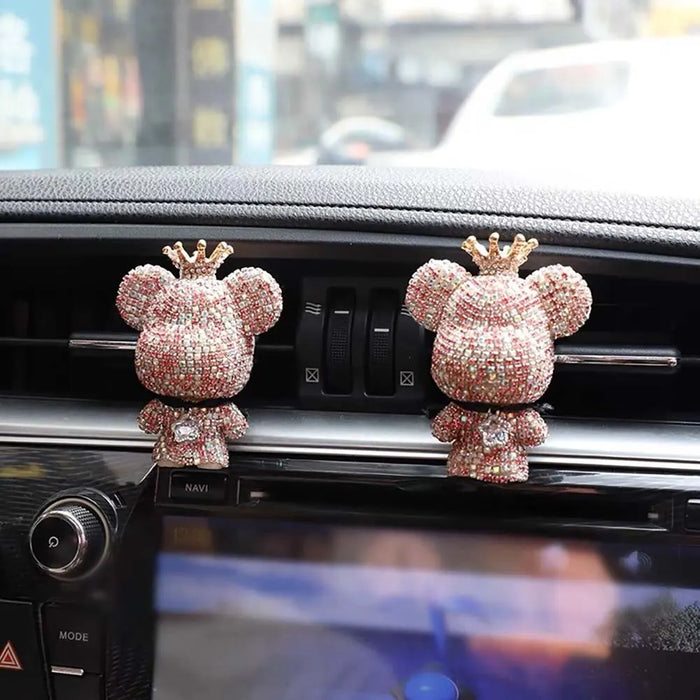 Creativo corona diamante simpatico orso fragranza auto profumo Clip presa d'aria Aroma aria più fresca decorazione accessori aromaterapia