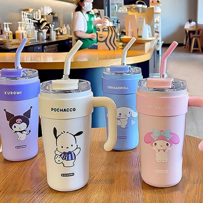 MINISO Sanrio Kuromi Water Cup My Melody Kuromi Anime Series Cute Straw Cup High-look Cinnamoroll regalo per ragazza di grande capacità