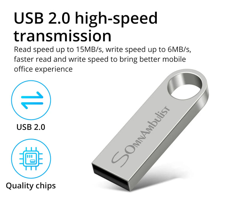 SomnAmbulist Pen Drive 32GB 64GB 128GB USB2.0 ad alta velocità per PC Mobile Mini Pen Drive 16GB 32GB USB Flash Drive 64GB 8GB 4GB