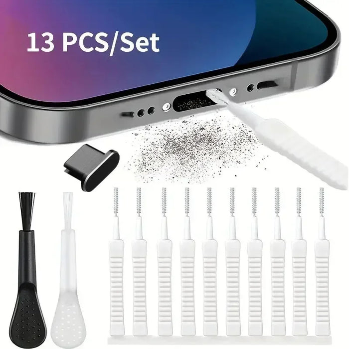 Kit di pulizia della porta della presa di polvere del telefono cellulare 13 pezzi strumento di pulizia della tastiera del Computer per accessori per telefoni con porta di tipo C di Iphone