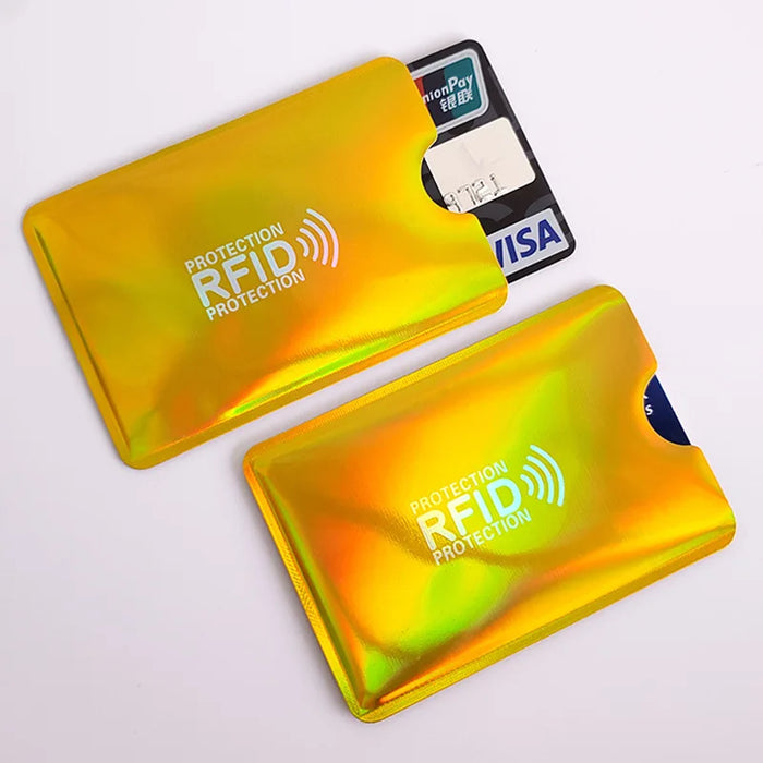 Porta carte di credito portatile anti-scansione da 10 pezzi Porta carte di credito NFC RFID Porta carte di credito portatile in foglio di alluminio antimagnetico