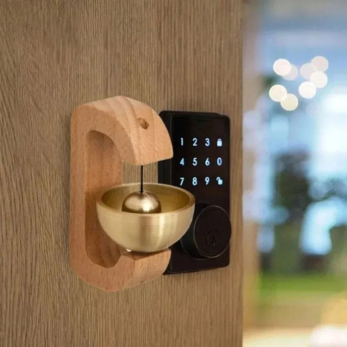 Campanello magnetico in ottone campanelli senza fili campanelli eolici in legno massello campane per porte d'ingresso pendenti appesi decorazione della casa regali