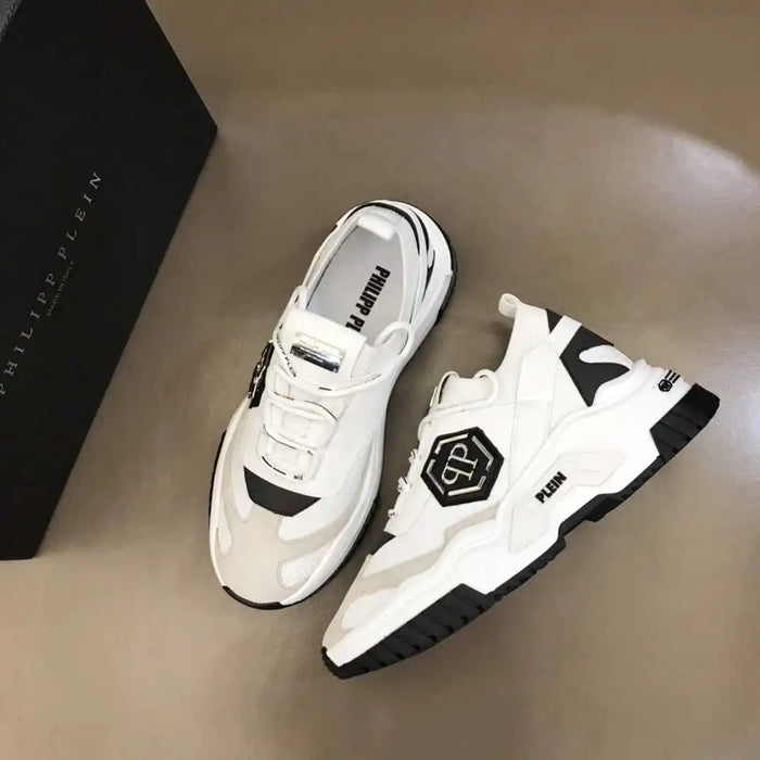 2024Philipp Plein nuove scarpe sportive da uomo, Design classico e semplice moda atmosfera elegante, pelle bovina superiore con tessitura volante P