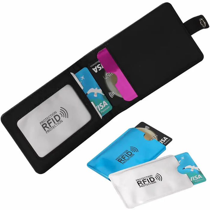 Porta carte di credito portatile anti-scansione da 10 pezzi Porta carte di credito NFC RFID Porta carte di credito portatile in foglio di alluminio antimagnetico