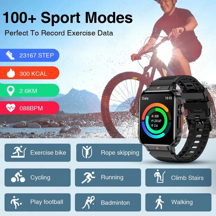 LIGE Smartwatch schermo da 1.95 pollici monitoraggio della salute orologi IP68 impermeabile Sport Fitness Smart Watch per uomo donna Reloj Hombre