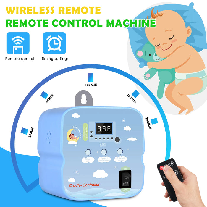 Controller elettrico per altalena per bambini, molla in 2 pezzi e telecomando Timer regolabile per culla a molla del motore fino a 20kg culla per bambini