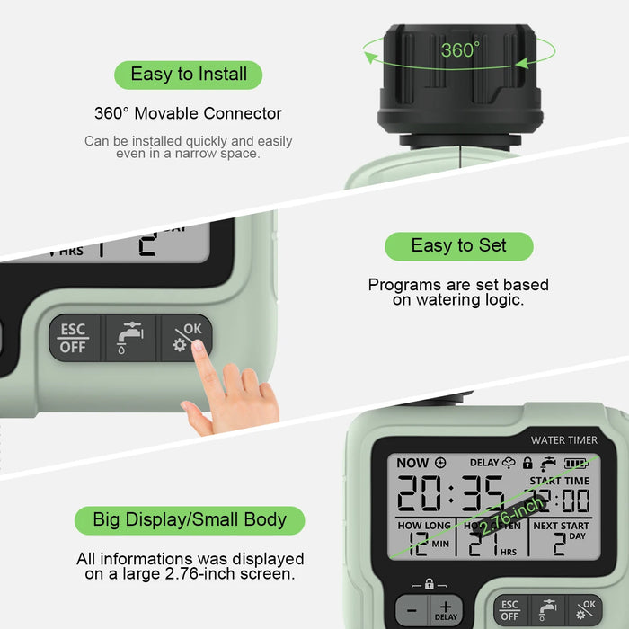 HCT-322 Timer automatico dell'acqua macchina per l'irrigazione digitale da giardino irrigatore intelligente utilizzato all'aperto per risparmiare acqua e tempo