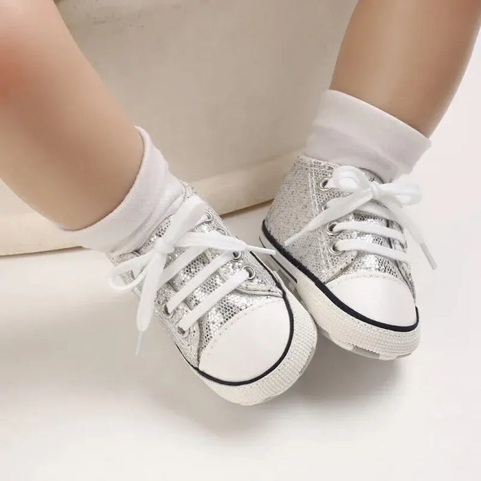 Meckior New Baby Flash Canvas Sneakers Baby Boys Girls scarpe sportive Infant First Walkers Toddler Soft Sole scarpe da bambino antiscivolo