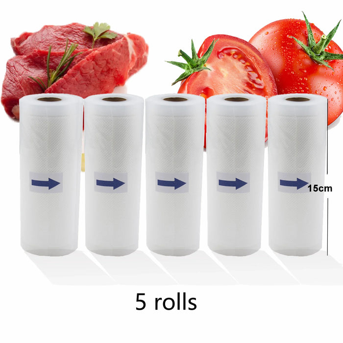 Rotoli per sigillare sottovuoto per alimenti Sacchetti sottovuoto imballaggio BPA FREE Cucina domestica Sacchetti sottovuoto per alimenti Sacchetti per sigillare 5 rotoli / lotto