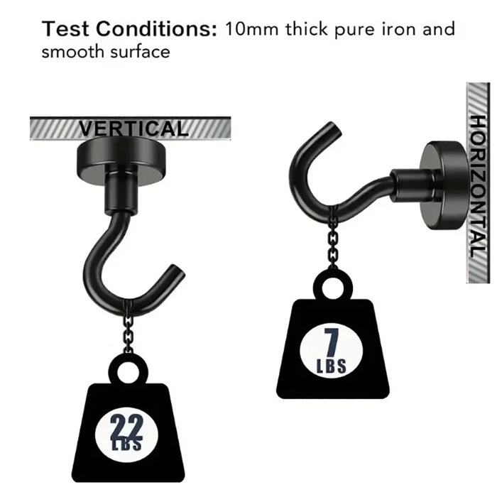 6 pezzi gancio magnetico nero 15 libbre (circa 7Kg) arazzi per interni, cucine, luoghi di lavoro, uffici e garage