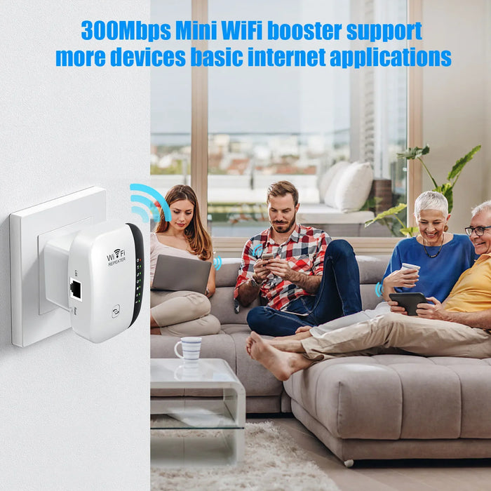 Ripetitore WiFi Wireless 300Mbps WiFi Extender amplificatore Booster Router 802.11N WPS a lungo raggio 7 luce di stato ripetitore WiFi per PC